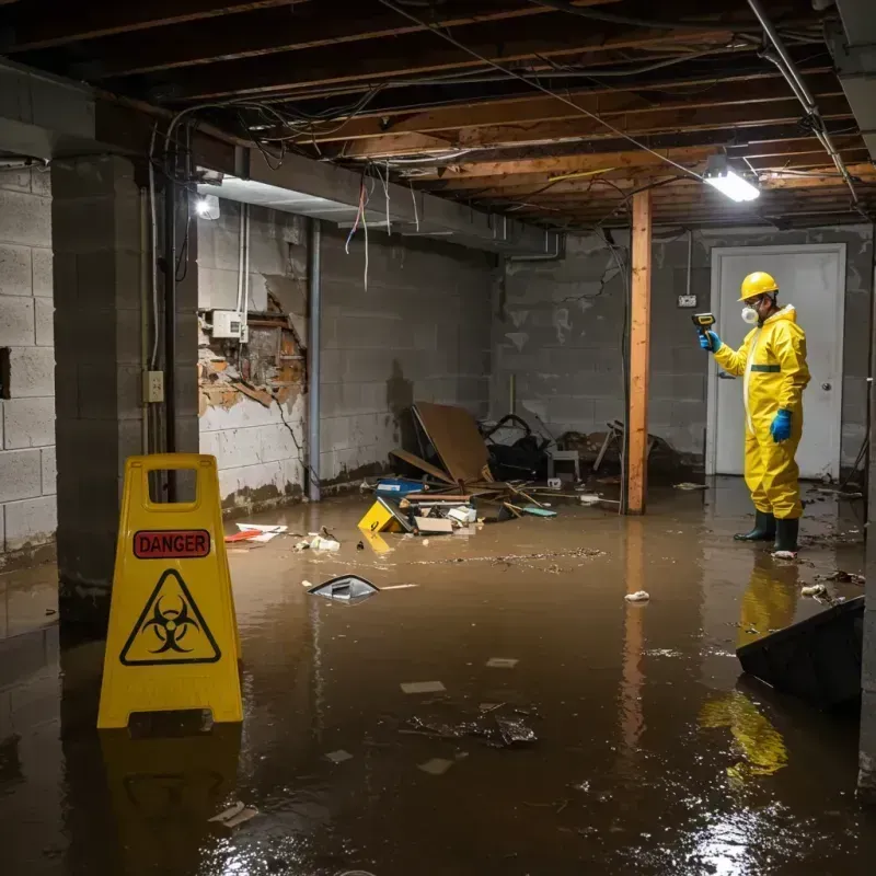 Flooded Basement Electrical Hazard in Sequim, WA Property